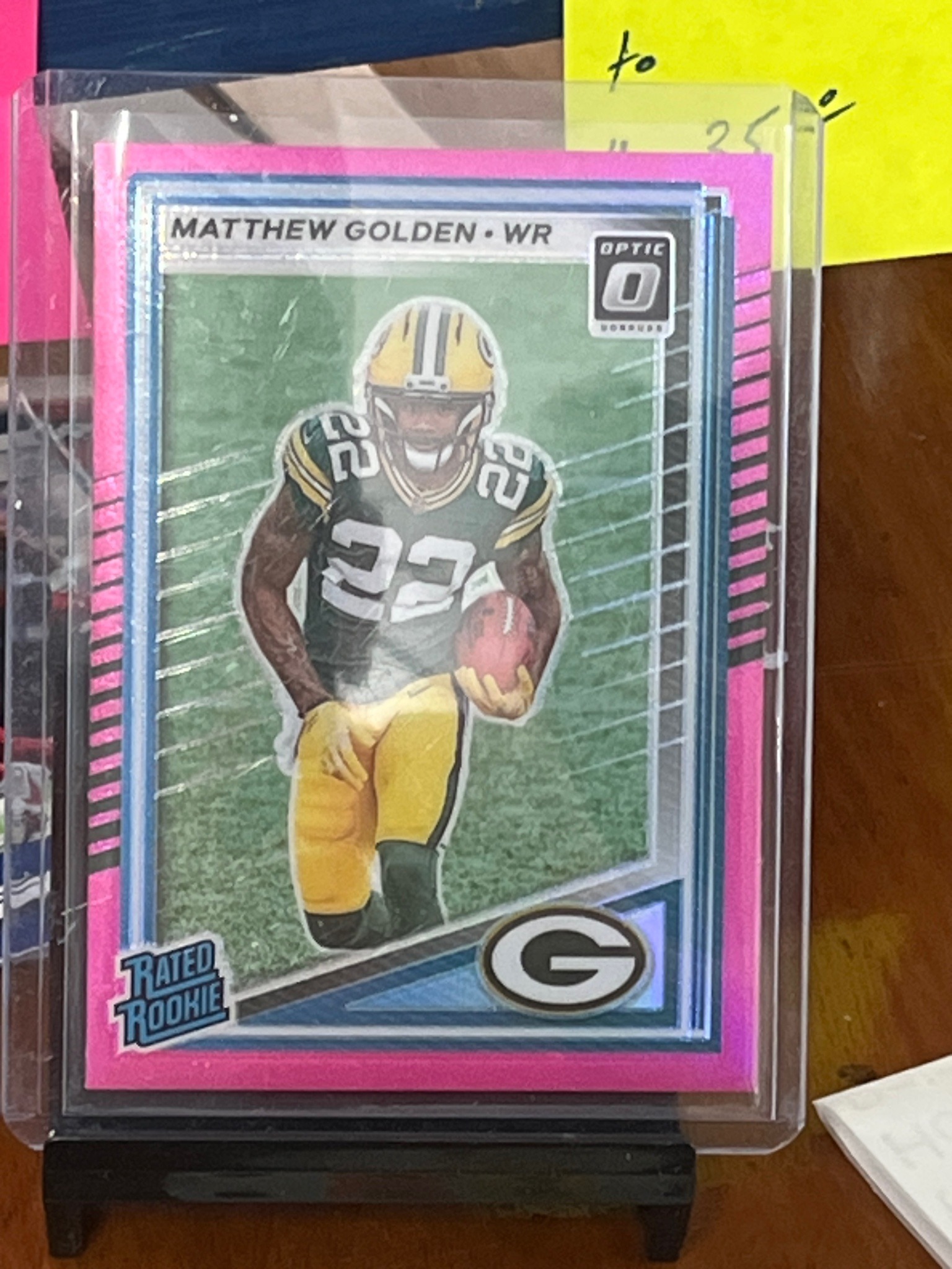 Matthew Golden Pink Velocity Rated Rookie Football Card - Green Bay Packers