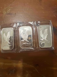 Silver Bullion Bars with Eagle Design