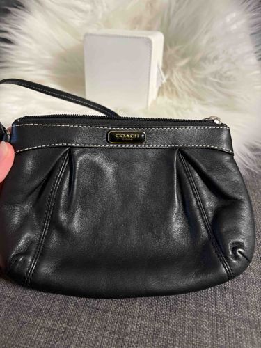 Coach Gathered Leather Wristlet