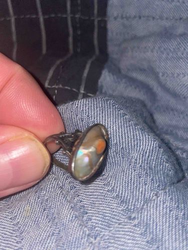 Oval Abalone Shell Inlay Ring