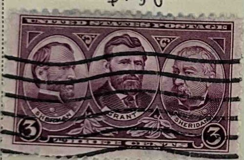 US Postage Stamp - Sherman, Grant, Sheridan (3 Cents)