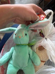 Ty Beanie Baby 'Hippity' or Similar Green Plush Bunny