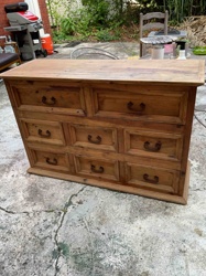 Rustic Mexican-Style Wooden Chest of Drawers