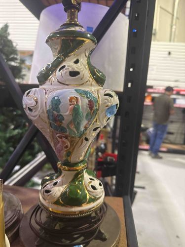 Italian Majolica Style Figural Table Lamp