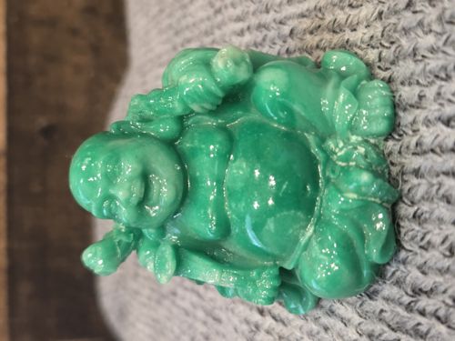 Carved Jadeite Laughing Buddha Figurine