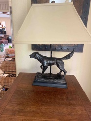 Bronze Dog Sculpture Table Lamp