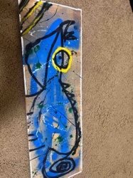 Abstract Expressionist Painting on Wood Panel