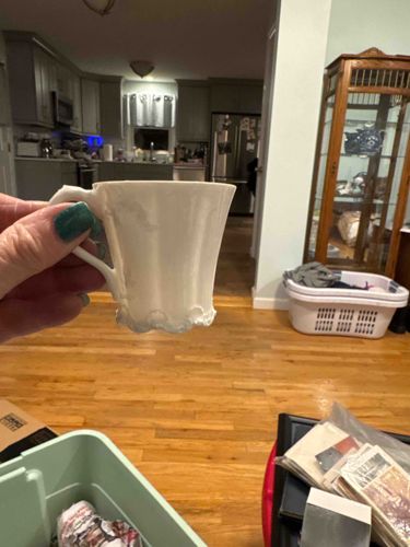 White Embossed Porcelain Coffee or Chocolate Cup