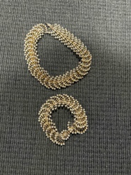 Art Deco Style Rhinestone Brooch and Necklace Set