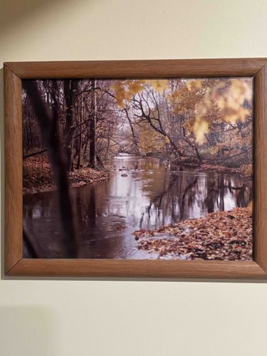 Framed Autumn River Landscape Photographic Print