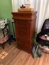 Tall Wooden Jewelry Armoire