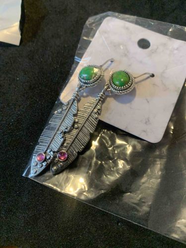 Southwestern-Style Feather Dangle Earrings