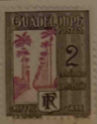 Guadeloupe Postage Stamp (Likely 2 Francs)