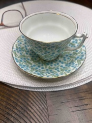 Vintage Floral Demitasse Cup and Saucer Set