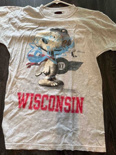 Vintage Snoopy Ace Pilot 'Wisconsin' T-Shirt