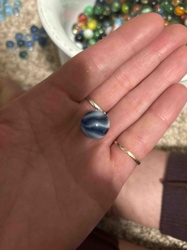 Vintage Blue and White Swirl Glass Marble