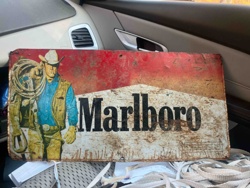 Vintage Marlboro Cigarettes Metal Advertising Sign