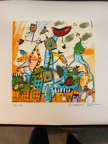 Abstract Figurative Serigraph by Samy