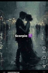 Scorpio Zodiac Digital Illustration of Embracing Couple
