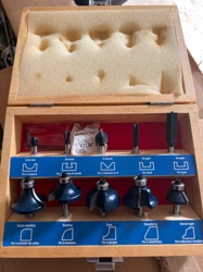Router Bit Set in Wooden Case