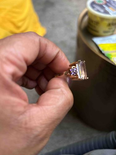 Emerald-Cut Amethyst and Yellow Gold Cocktail Ring