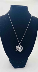 Sterling Silver Heart Lock and Key Necklace