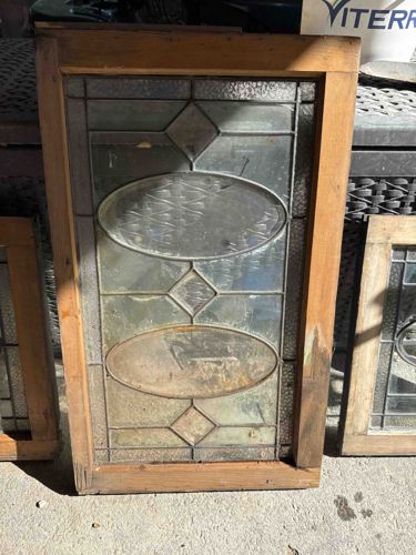 Vintage Stained Glass Window Panel