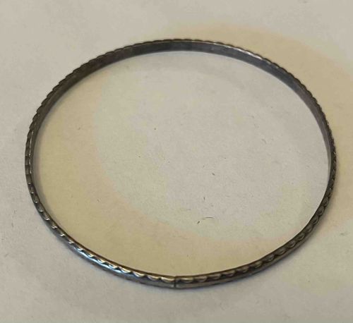 Patterned Sterling Silver Bangle Bracelet