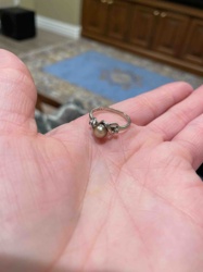 Gold Ring with Pearl and Diamond Accents