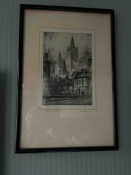 Rouen Cathedral Etching by F. Alden