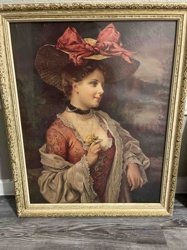 Victorian Woman with Hat Portrait Print