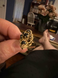 Vintage 14k Gold Ruby Cluster Ring