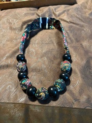 Fabric and Bead Statement Necklace