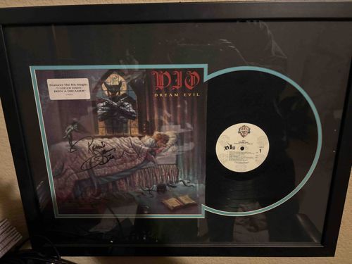 Signed Dio ‘Dream Evil’ Framed Vinyl LP Display