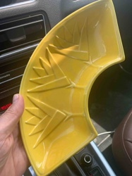 Calif USA L59 Quarter-Circle Yellow Ceramic Dish