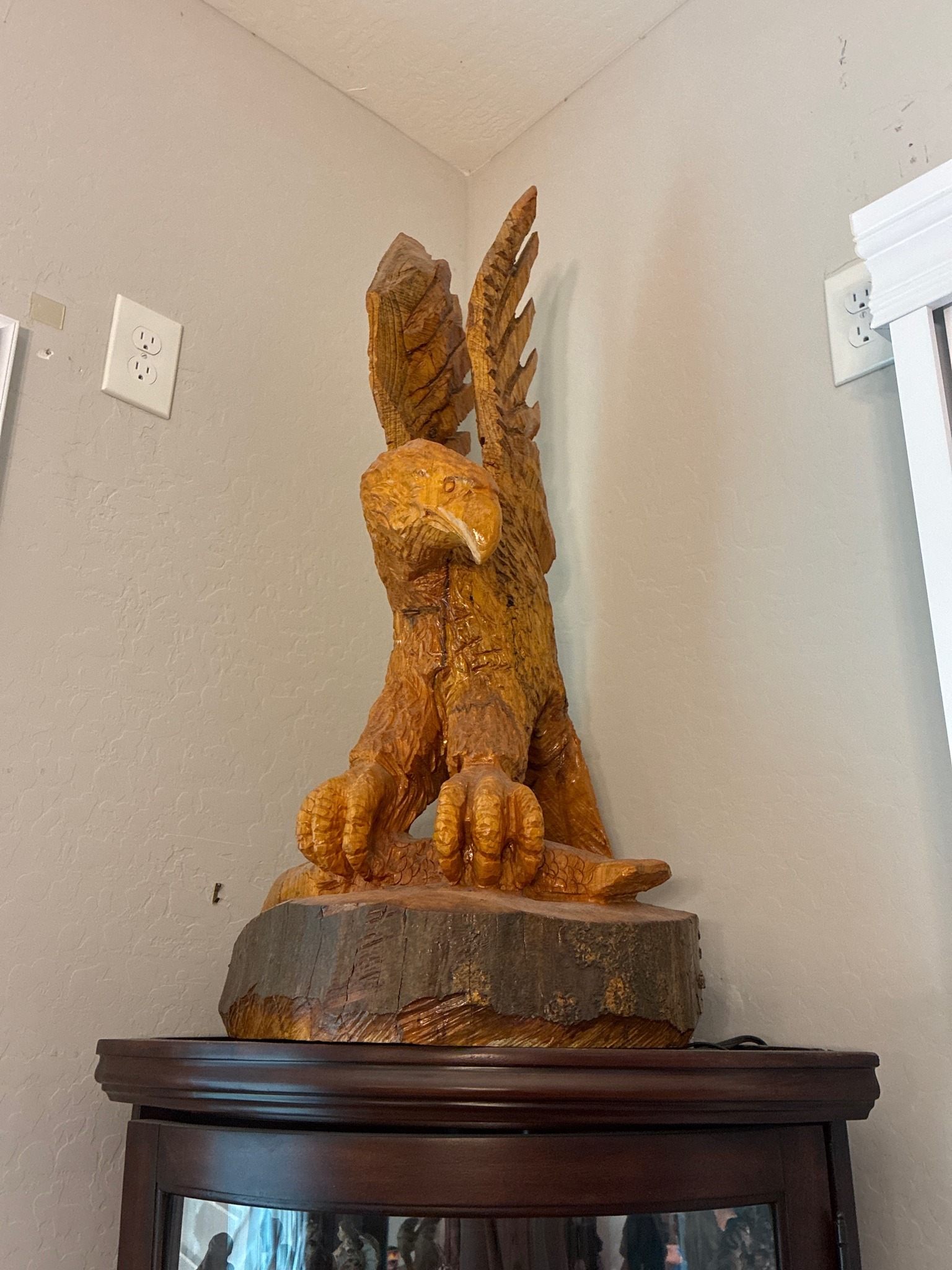 Submitted photo of Wood carving of an eagle