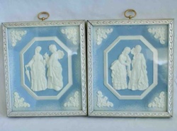 Pair of Framed Wedgwood Style Jasperware Plaques