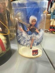Can-Can Dancer Souvenir Doll in Display Case