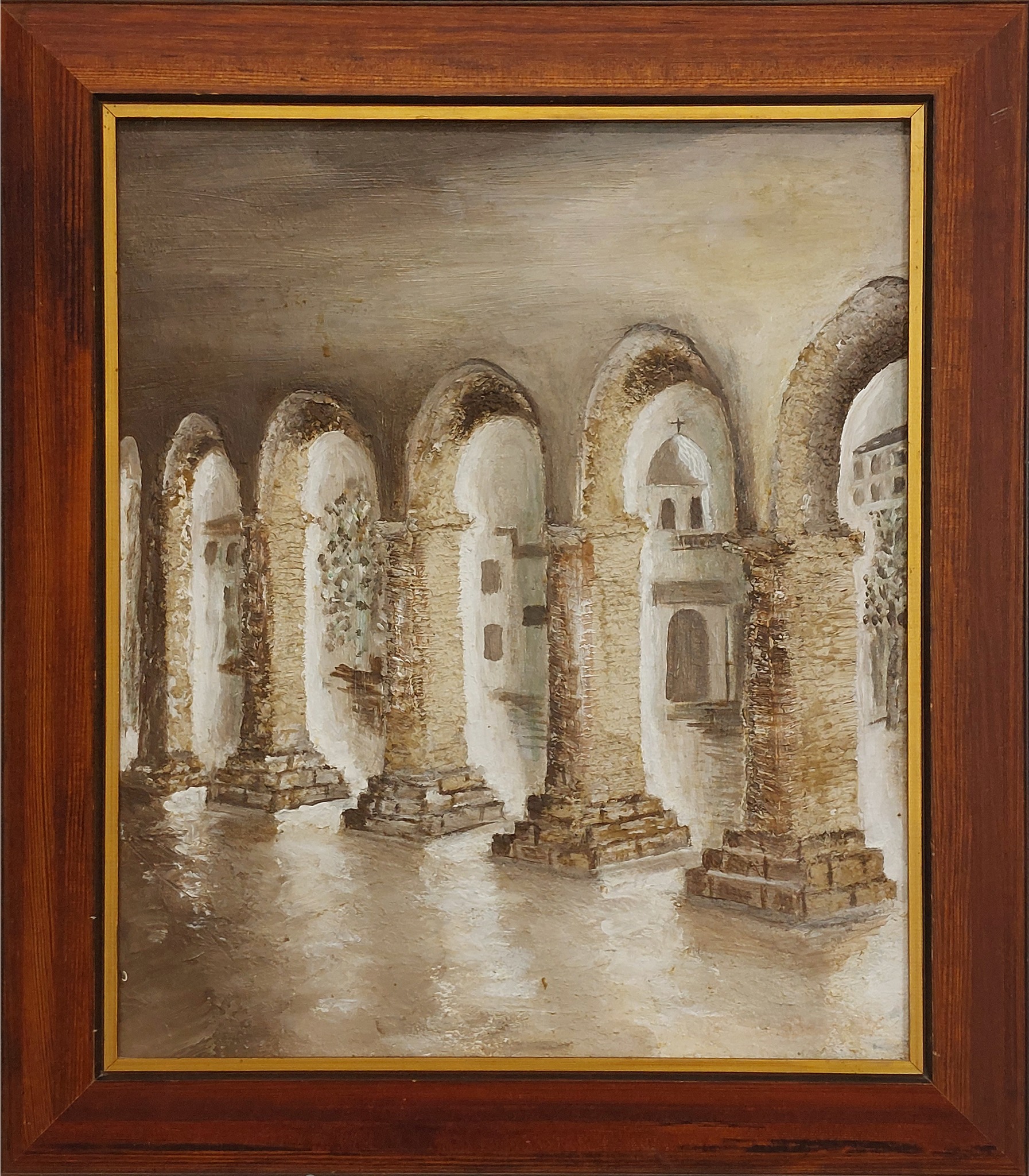 Submitted photo of Oil painting depicting an arcade of arches