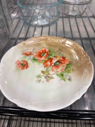 Hand-Painted Poppy Motif Decorative Plate