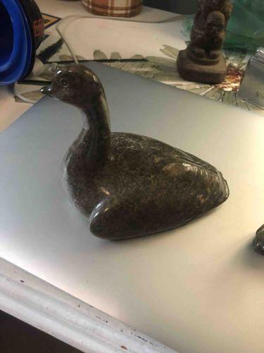 Stone Duck Sculpture