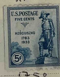 Tadeusz Kościuszko U.S. Postage Stamp, 5 Cents