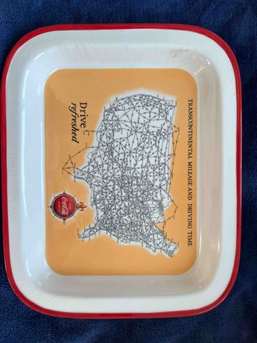 Coca-Cola 'Transcontinental Mileage and Driving Time' Serving Tray