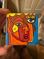 Abstract Cubist-Inspired Portrait Painting