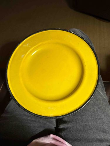 Yellow Enamelware Plate