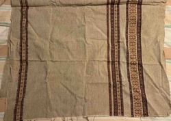 Pakistani/Indian Hand-Loomed Textile with Geometric Bands