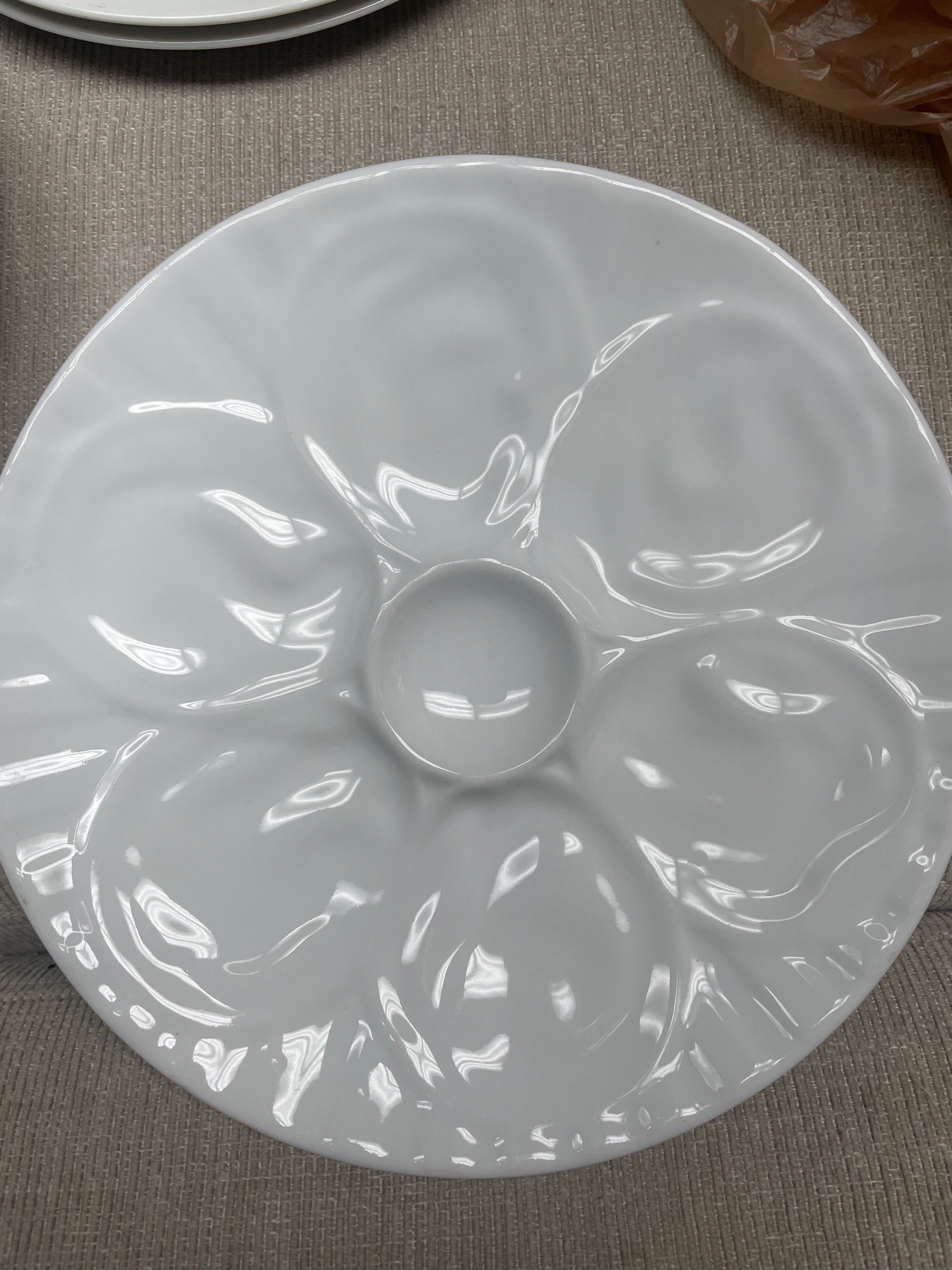 Submitted photo of White porcelain oyster plate