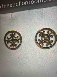 Pair of 9ct Yellow Gold Openwork Stud Earrings