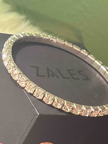 Stretch Tennis Bracelet with Square Clear Stones