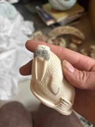 Hand-Carved Alaskan Native Walrus Sculpture by Walter Slwooko